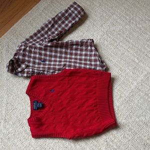 Set of two polo Ralph Lauren plaid sweater vest holiday top
